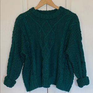 Green Cable Knit Sweater